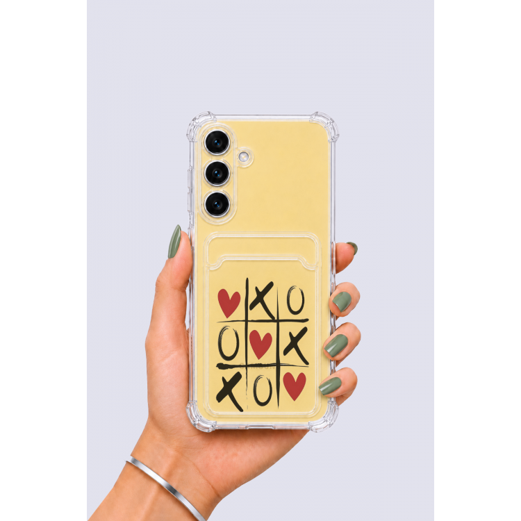 Samsung Galaxy S24 FE Kartlıklı XoXO Desenli Kılıf