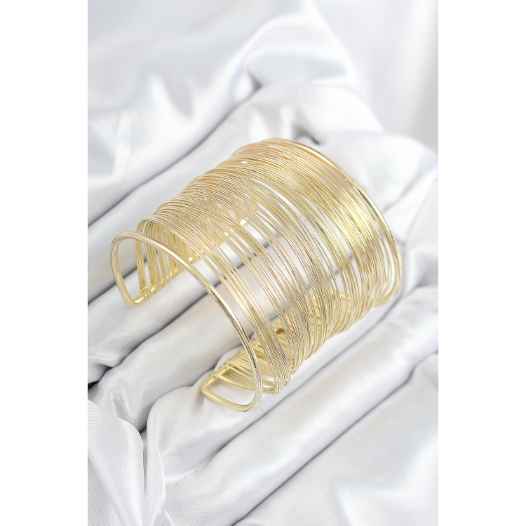 Pirinç Tel Sarma Model Gold Renk Kadın Bileklilk 5886