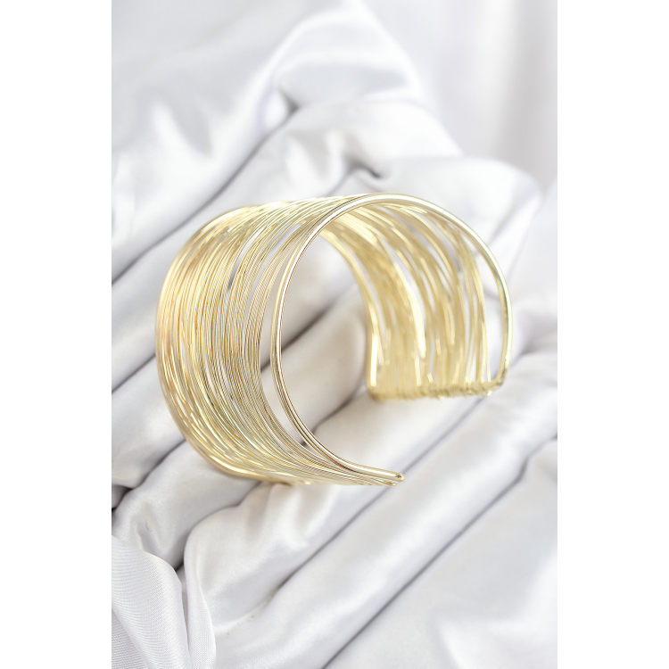 Pirinç Tel Sarma Model Gold Renk Kadın Bileklilk 5886