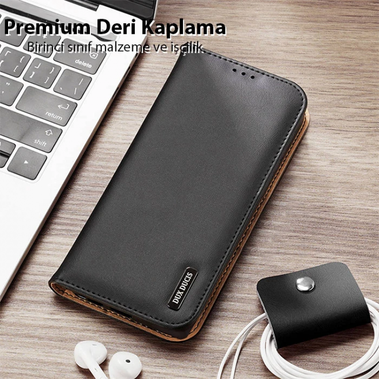 Dux Ducis SM Galaxy S23 Kılıf Mıknatıslı Cüzdanlı Deri Kılıf Hivo Series-(5775)
