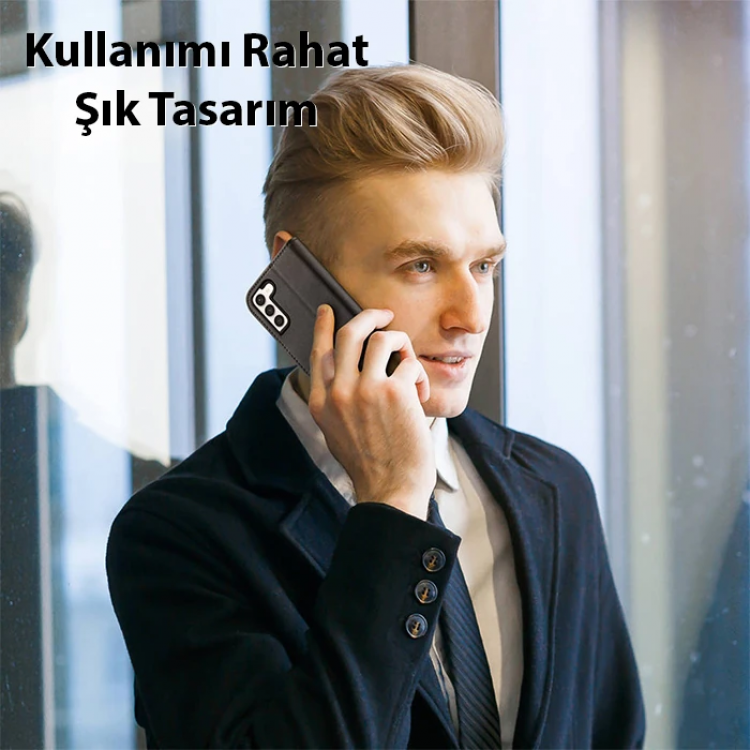 Dux Ducis SM Galaxy S23 Kılıf Mıknatıslı Cüzdanlı Deri Kılıf Hivo Series-(5775)