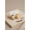 316L Gold Renk Gold Renk Vintage Beyaz İncili Model Küpe 5886