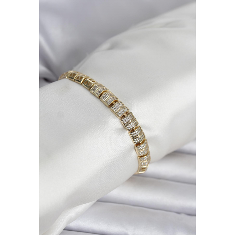 Xuping Zirkon Taşlı Gold Renk Kadın Bileklik 5886