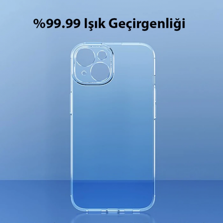 Baseus Simple Case iPhone 14 Plus 6.7 Kamera Korumalı İnce Silikon Şeffaf Kılıf-(5775)