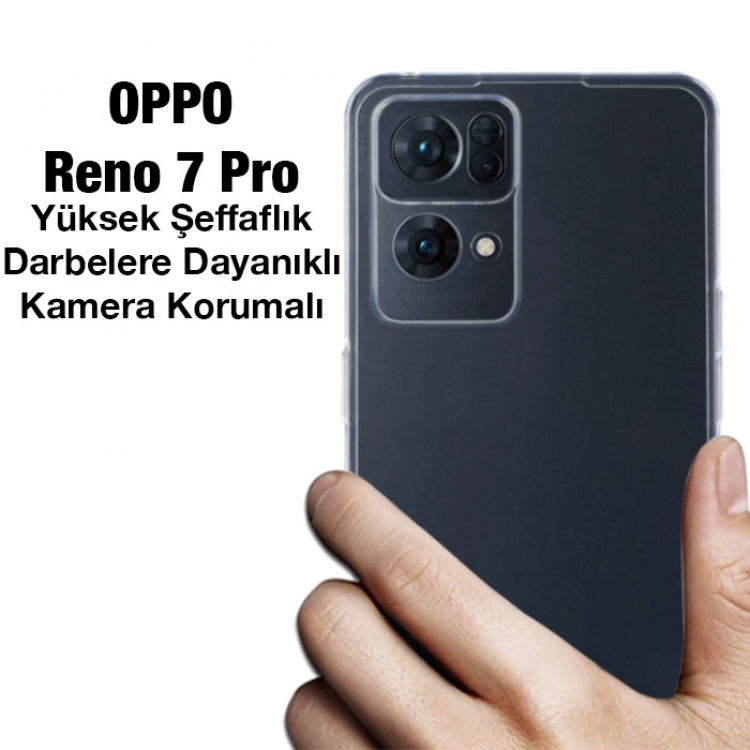 Ally OPPO Reno 7 Pro Kılıf Kamera Korumalı Ultra İnce Şeffaf Silikon Kılıf-(5775)
