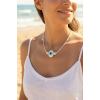 Handmade Bohem Beyaz Nazar Kolye 5886