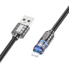 HOCO U122 Kristal Uç 2.4A USB to iPhone Lightning Hızlı Data ve Şarj Kablosu-(5775)