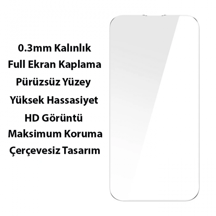 Baseus SuperCeramic Series iPhone 14 Plus 6.7 Koruyucu Cam Kılıf+Full Tempered Ekran Koruyucu Set-(5775)
