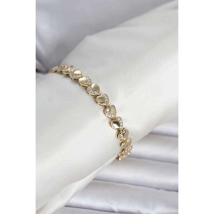 Xuping Kalp Model Gold Renk Kadın Bileklik 5886