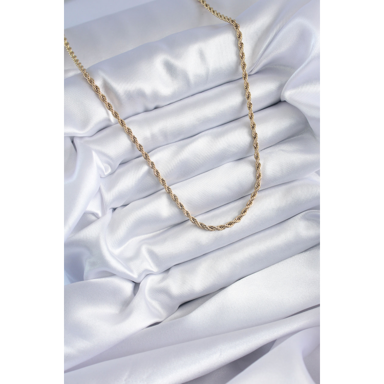 316L Çelik Gold Renk 60 cm Burgu Model Kadın Kolye 5886