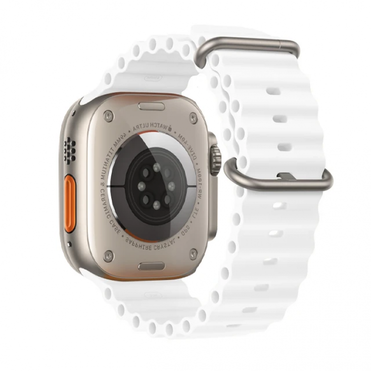 Ally Apple Watch 7-8 45mm 6-5-4 44mm Watch Ultra 49mm Marine Silikon Kayış Kordon 3-2-1 42mm-(5775)