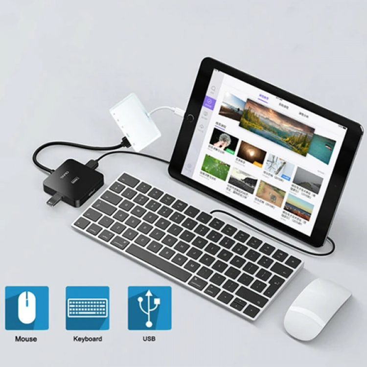 Ally 5in1 Lightning HDMI Dijital Av Adaptör+ Otg USB Hub Kamera TF SD Okuyucu-(5775)