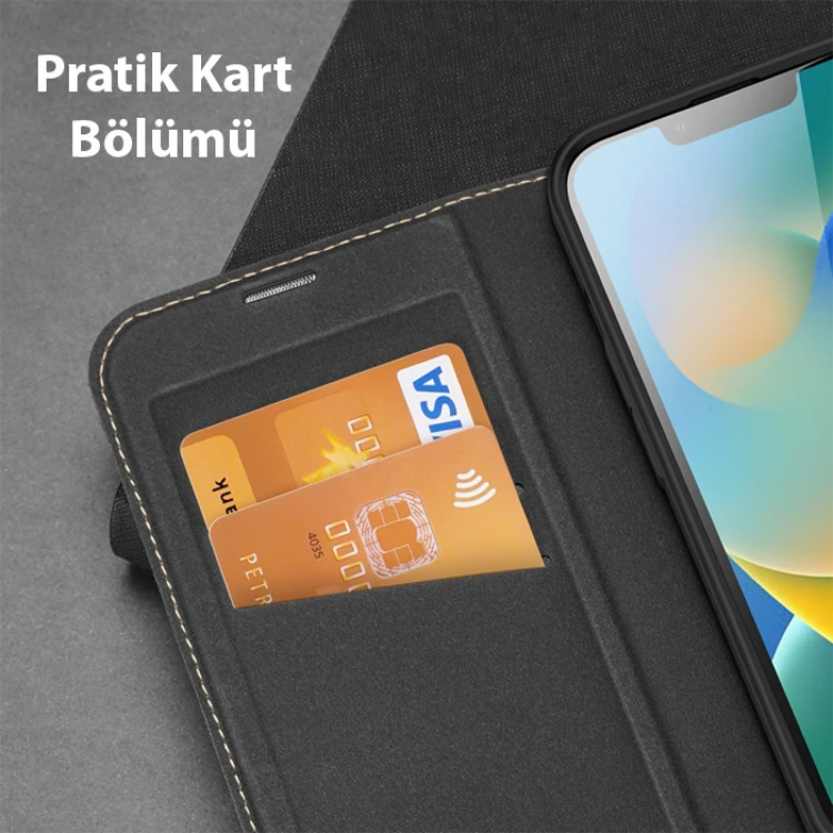 Dux Ducis iPhone 14 Pro 6.1 Kılıf Skin X2 Series PU Deri Manyetik Kapaklı Kılıf Magnetic Folio Case-(5775)