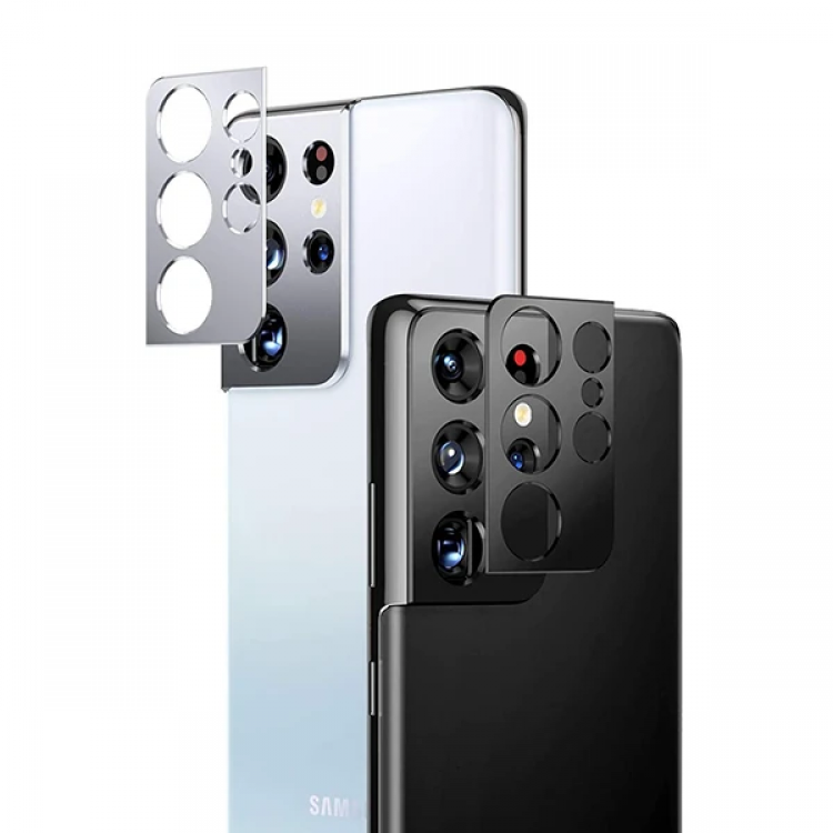 SM Galaxy S21 Ultra 3D Metal Kamera Koruyucu Metal Lens-(5775)