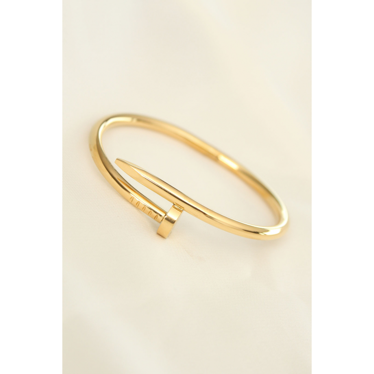 316L Çelik Gold Renk Çivi Model Bileklik 5886