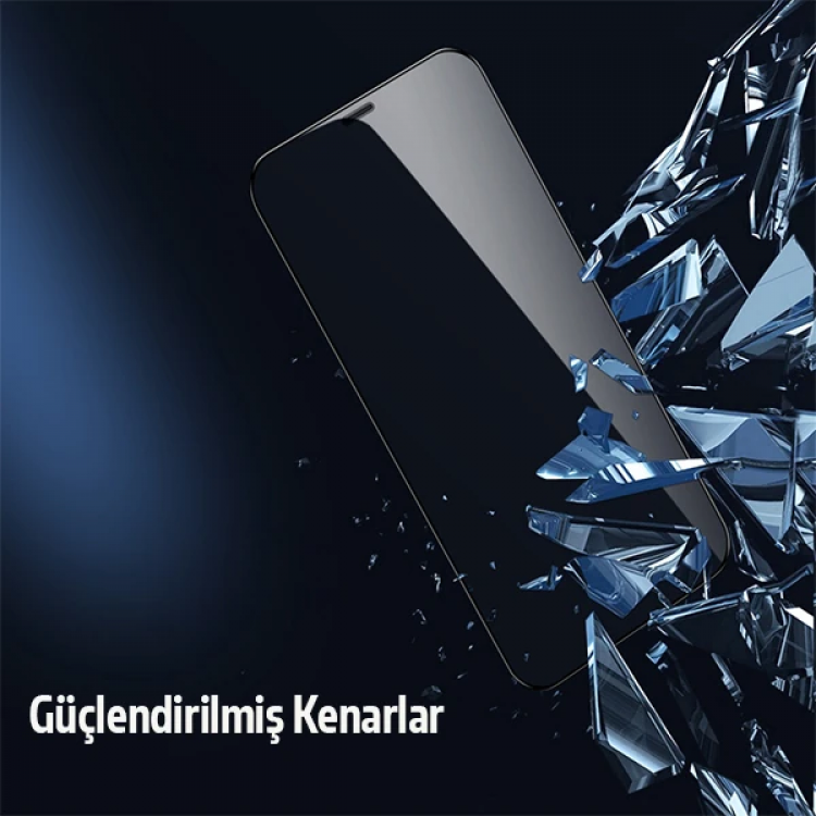 İPhone 12 Pro Max 2İN1 Full Glue Tempered Cam Ekran Koruyucu +Kamera Lens Set-(5775)
