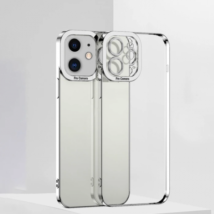 ALLY Fashion Series iPhone 12 6.1inç Kılıf Renkli Kenar Lazer Çerçeveli Silikon Kılıf-(5775)