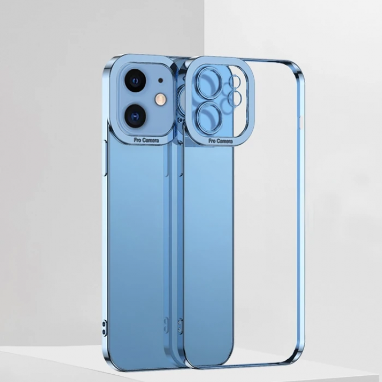 ALLY Fashion Series iPhone 12 6.1inç Kılıf Renkli Kenar Lazer Çerçeveli Silikon Kılıf-(5775)