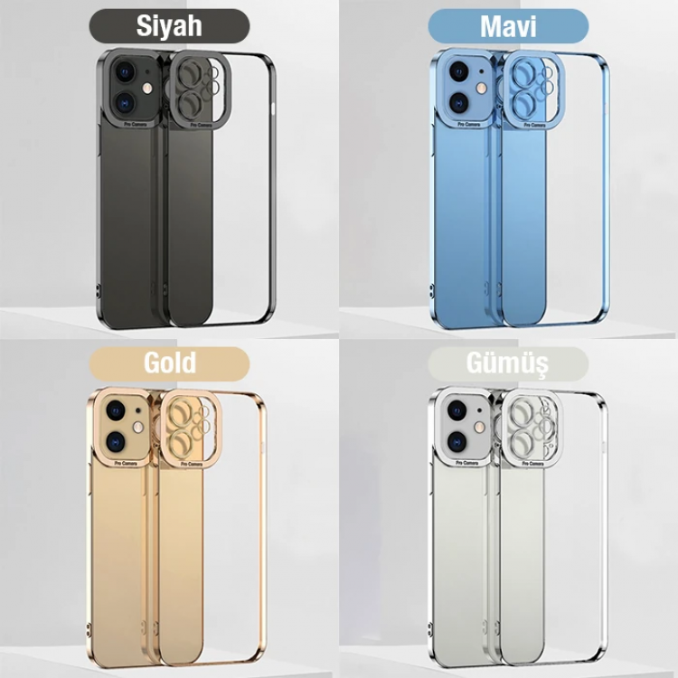 ALLY Fashion Series iPhone 12 6.1inç Kılıf Renkli Kenar Lazer Çerçeveli Silikon Kılıf-(5775)