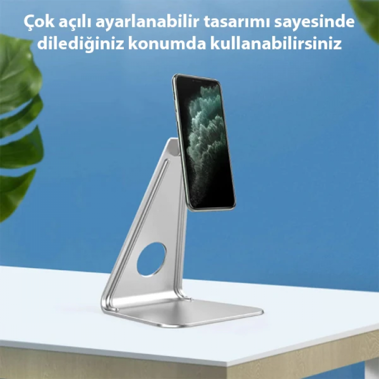 ALLY Metal Masa Üstü Standlı Mıknatıslı Tablet Telefon Tutucu-(5775)