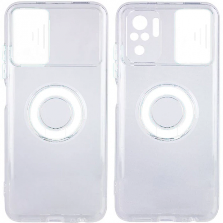Ally Xiaomi Redmi Note 10 - 10s Kılıf Sürgülü Kamera Lens Korumalı Yüzük Standlı Silikon Kılıf-(5775)