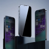 Baseus Crystal iPhone 15 Pro Privacy Full Koruma Tempered Cam Ekran Koruyucu 2 Adet Set-(5775)
