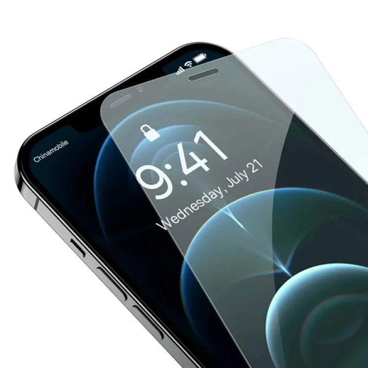 Baseus Crystal 0.3mm iPhone 12 Pro Max Tempered Ekran Koruyucu 2 Adet Set-(5775)