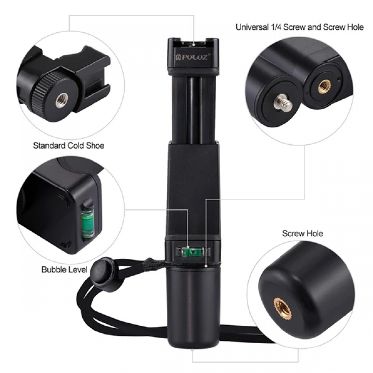 PULUZ Video Grip Telefon Elde Tutucu+ Bileklik Tripod Adaptörü-(5775)