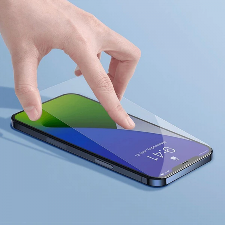 Baseus İPhone 12 PRO Max 6.7  0.3mm Antiblue Light Tempered Cam Ekran Koruyucu 2Adet-(5775)