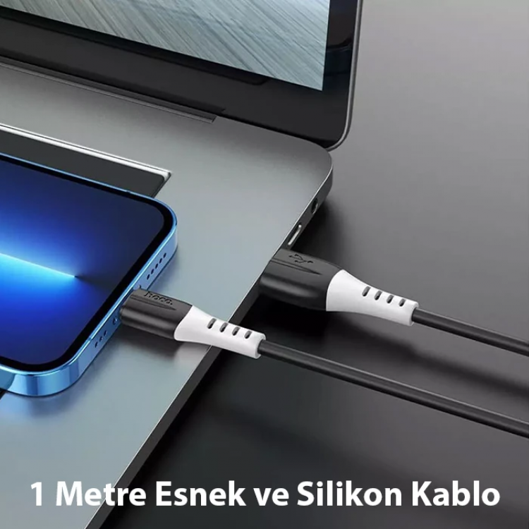 HOCO X82 iPhone Lightning to USB 2.4A Silikon Data ve Şarj Kablosu-(5775)