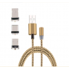 İphone Type-C Android 3  Yuvarlak Başlık Manyetik Şarj Usb Kablosu-(5775)