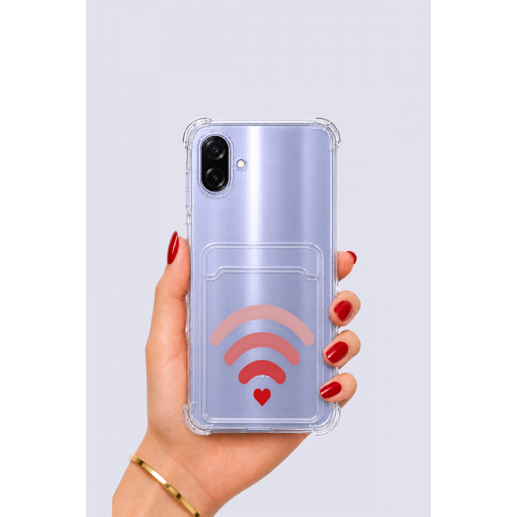 Samsung Galaxy A07 Kartlıklı Aşk Sinyali Desenli Kılıf