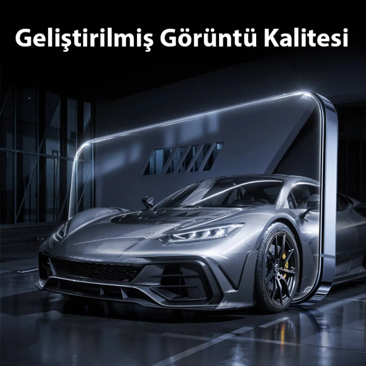 Baseus Crystalline iPhone 15 Pro için Parlama Önleyici Tempered Cam Ekran Koruyucu-(5775)