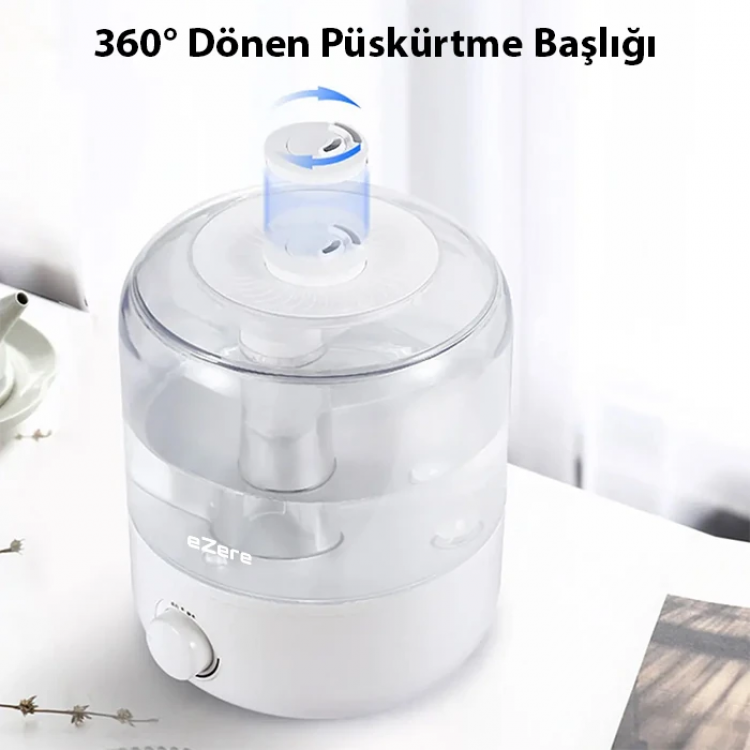 EZERE Yatak Odası için Üstten Doldurmalı 25 L Büyük Su TankıOtomatik Kapanma Sessiz Soğuk Sisli Nemlendirici-(5775)