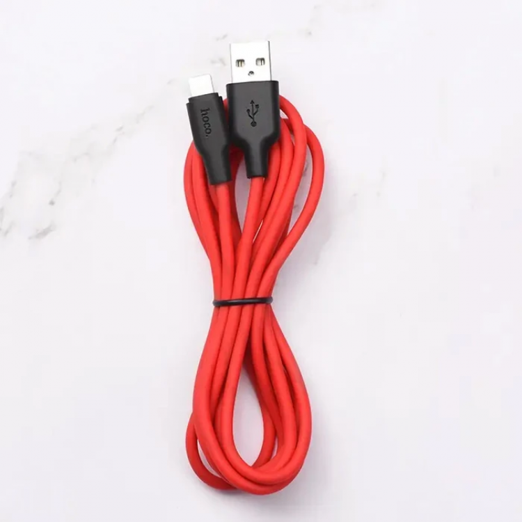 HOCO X21 Plus USB to iPhone Lightning Silikon Hızlı Şarj ve Data Kablosu-(5775)