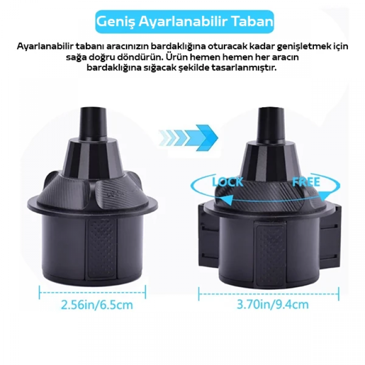 ALLY HS-P05 Universal Araç İçi Telefon Tutucu - Yemek Masası-(5775)
