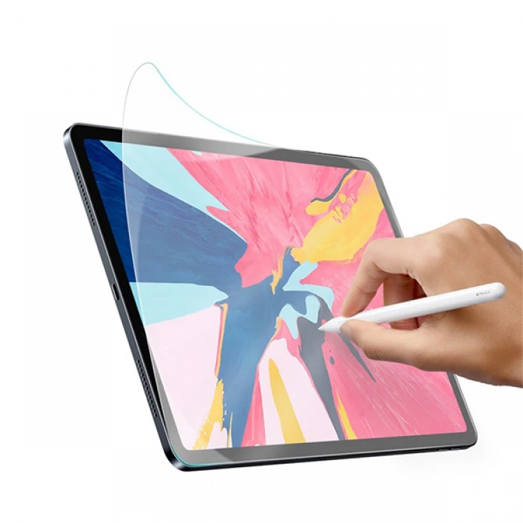 Baseus İpad Pro 12.9 İnch 2021-2020-2018 Paper Like Film Darbe Emici Pet Ekran Koruyucu-(5775)