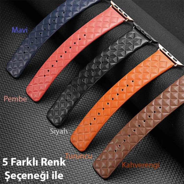 Dux Ducis Apple Watch 38/40/41MM için Enland Serisi Premium Deri Kayış Kordon-(5775)