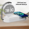 ALLY K01T 15W Led Işıklı Kablosuz Şarj Cihazı Çalar Saat-(5775)