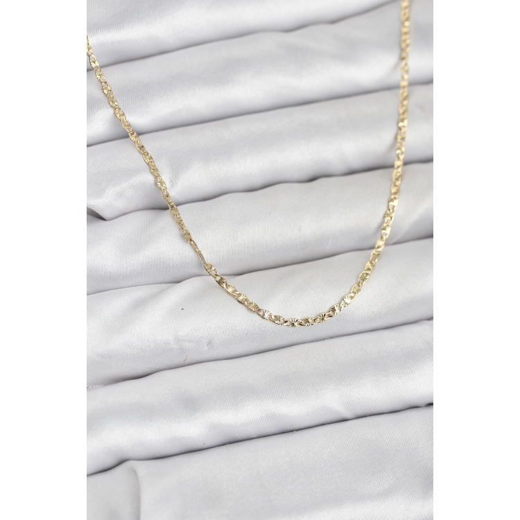 CM 14K Gold Renk Pirinç Lazer Model 60 cm Kadın Kolye 5886
