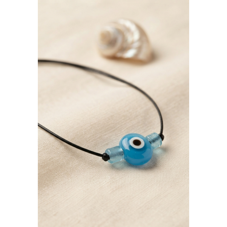 Handmade Bohem Açık Mavi Nazar Kolye 5886