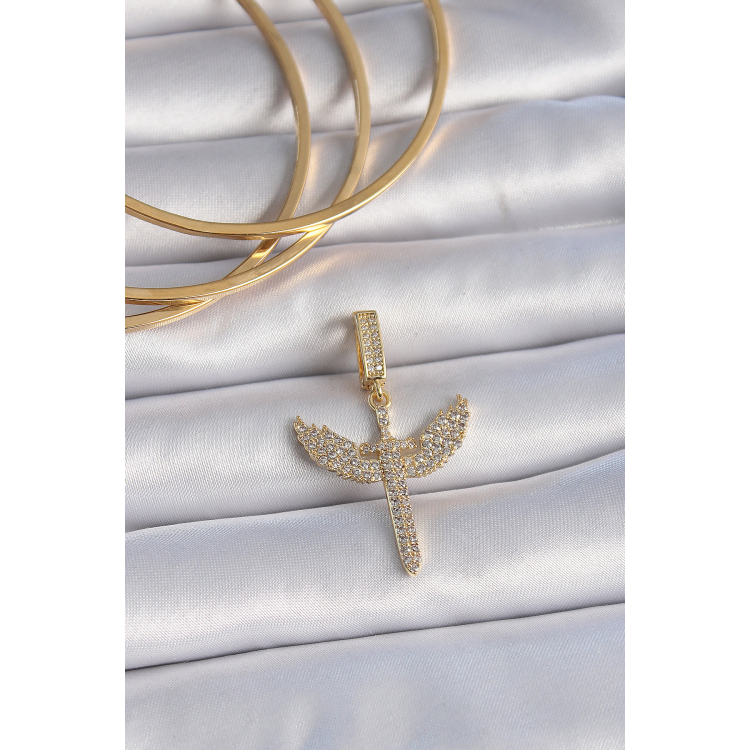 Pirinç Gold Renk Zirkon Taşlı Mikail Model Ajda Charm 5886