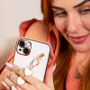 Ally iPhone 13 6.1inç Kılıf Kalp Bileklik Tutuculu Lüx Silikon Askılı Kılıf-(5775)