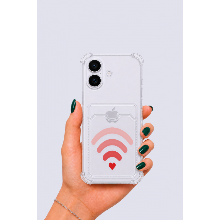 iPhone 17 Kartlıklı Aşk Sinyali Desenli Kılıf