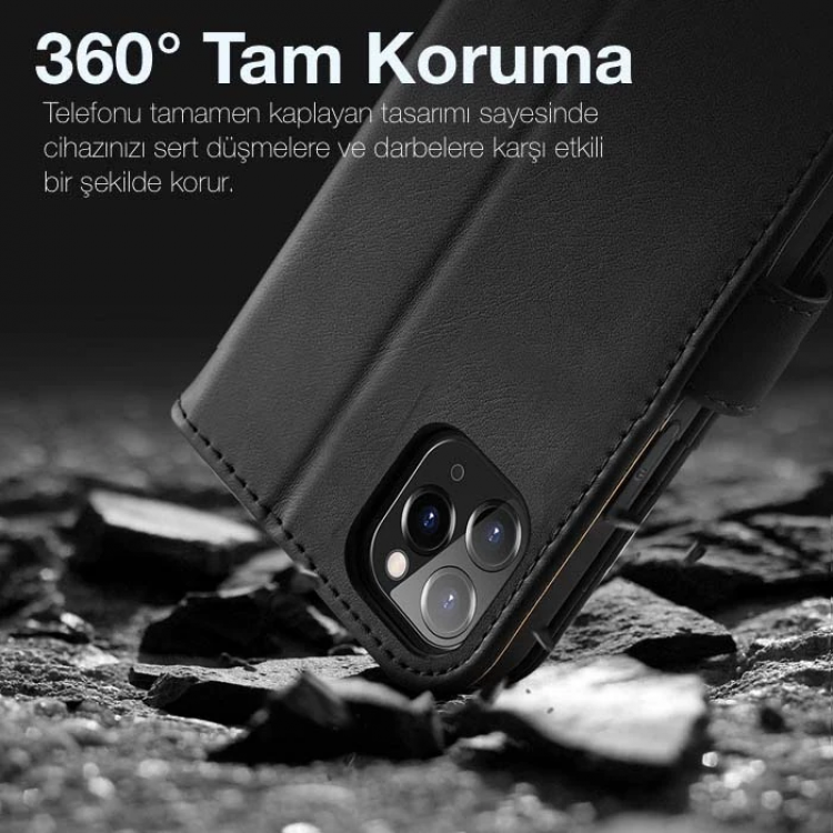 Dux Ducis iPhone 11 Pro Max Kılıf Mıknatıslı Cüzdanlı Deri Kılıf Hivo Series-(5775)