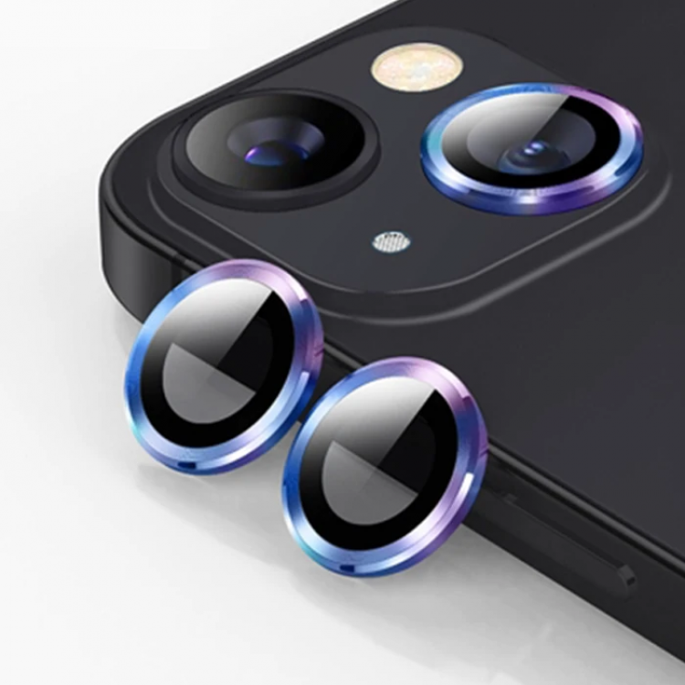 ALLY iPhone 14-14 Plus 3D Metal Çerçeveli Kamera Lens Koruyucu-(5775)