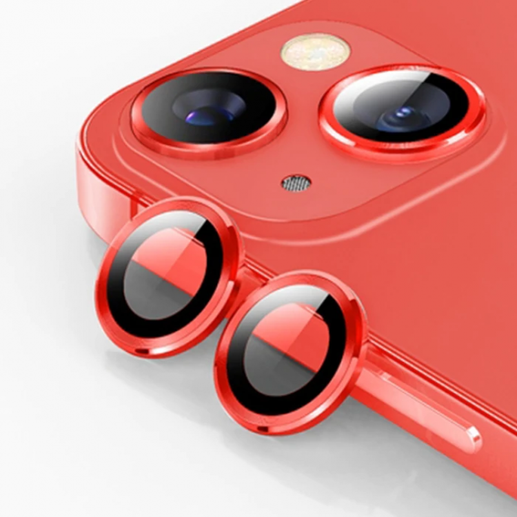 ALLY iPhone 14-14 Plus 3D Metal Çerçeveli Kamera Lens Koruyucu-(5775)