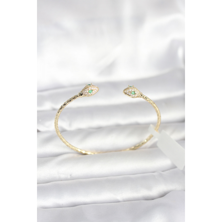 Pirinç Gold Renk Yılan Model Bileklik 5886