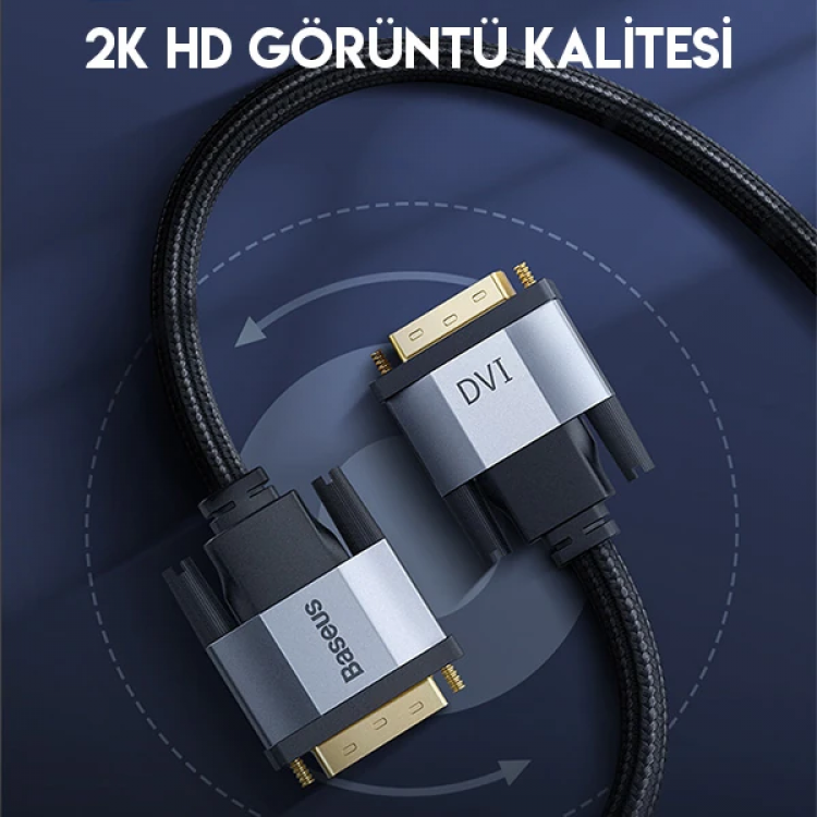 Baseus Enjoyment Series DVI TO DVI HDTV Projector Kablo 3 Metre-(5775)