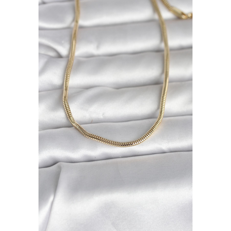 CM 14K Gold Renk Yılan Zincir Model 60 cm Kadın Kolye 5886